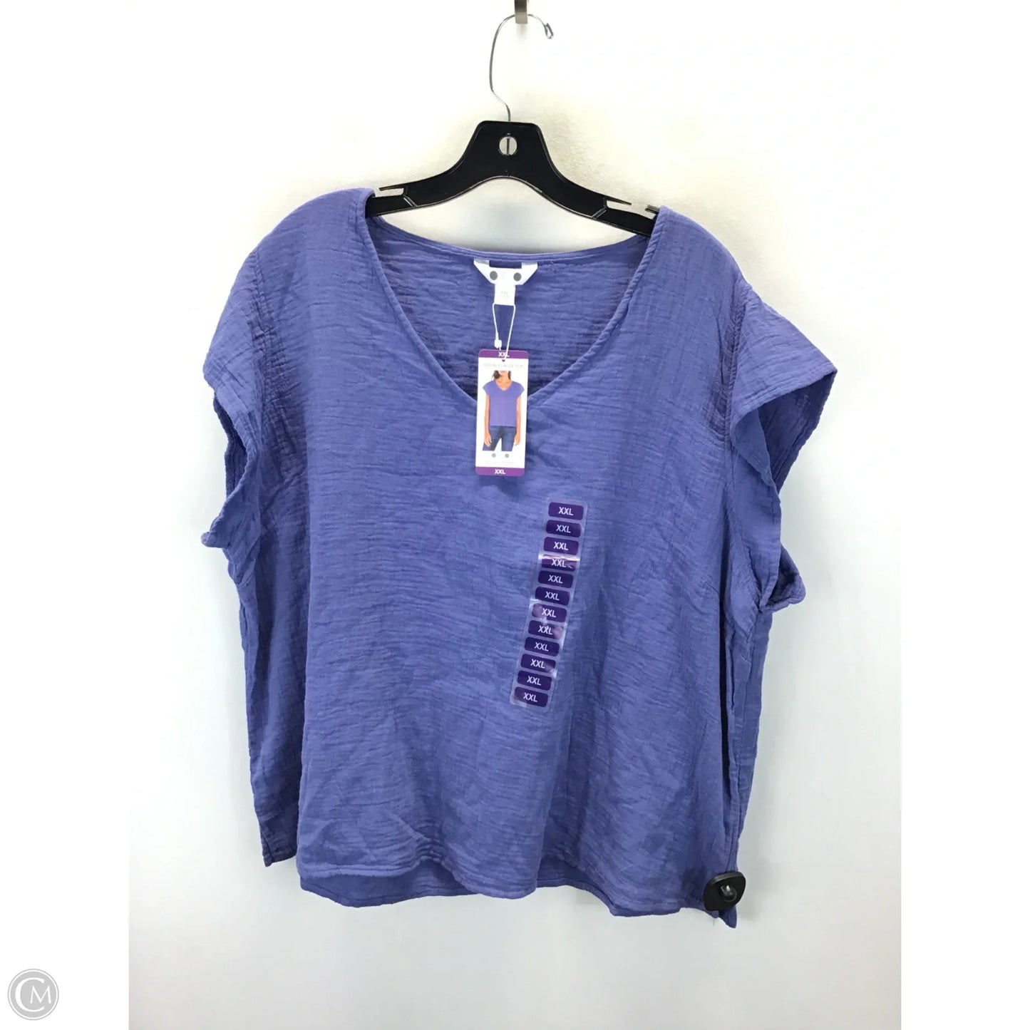Top Sleeveless Basic By Three Dots In Blue, Size: 2x