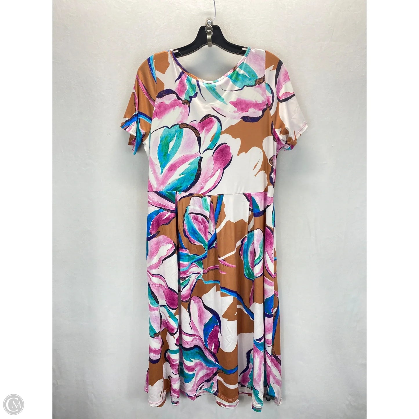 Dress Casual Midi By Clothes Mentor In Multi-colored, Size: Xl
