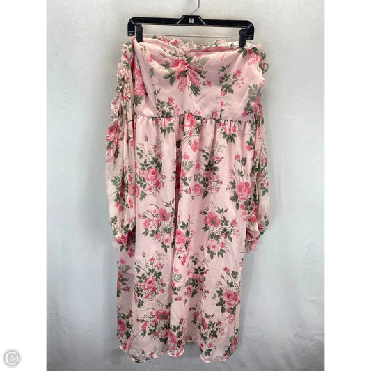 Dress Casual Midi By Clothes Mentor In Floral Print, Size: 3x