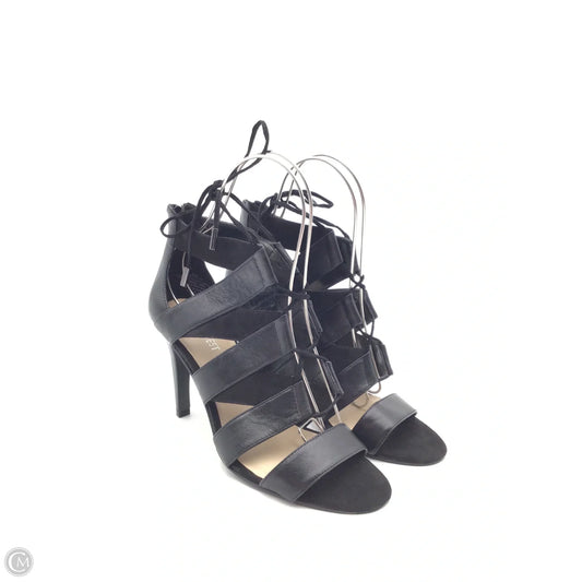 Sandals Heels Stiletto By Nine West In Black, Size: 8.5