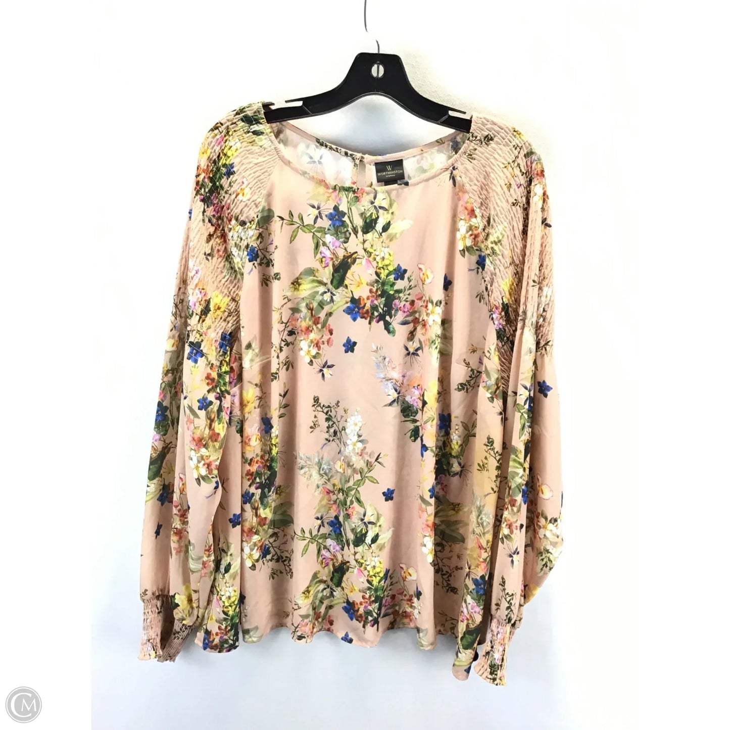 Blouse Long Sleeve By Worthington In Floral Print, Size: 2x
