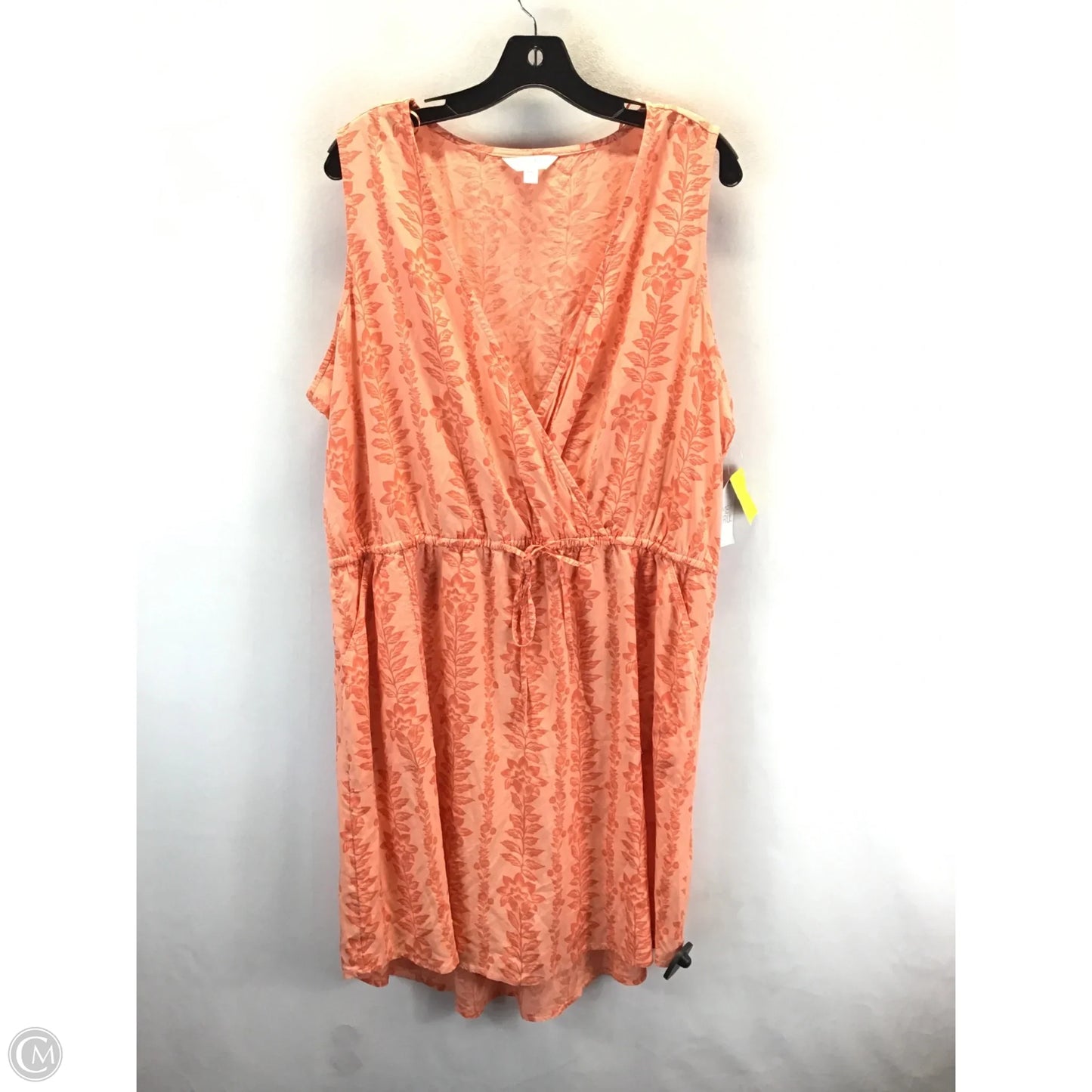Dress Casual Midi By Time And Tru In Peach, Size: 2x