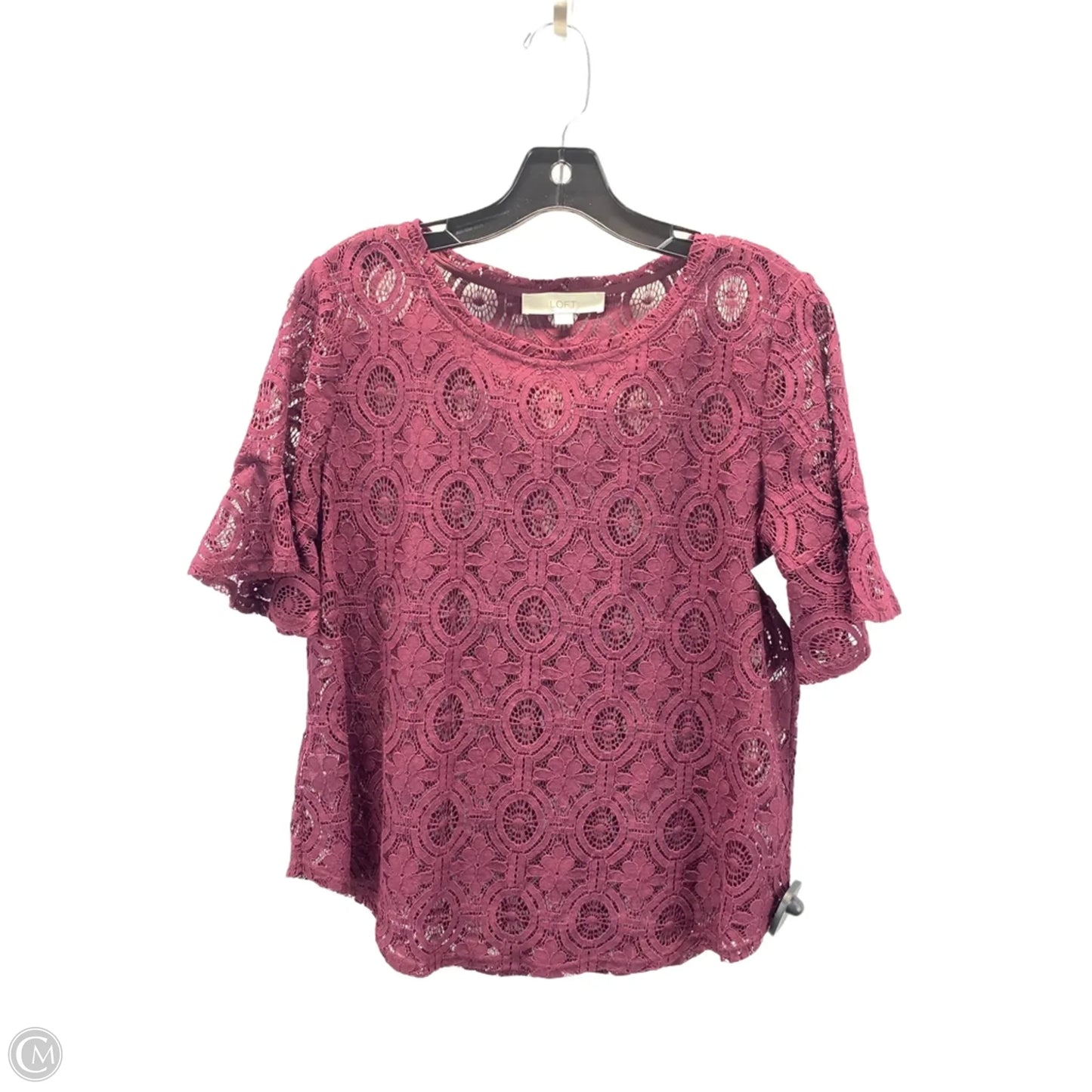 Top Short Sleeve By Loft In Purple, Size: S