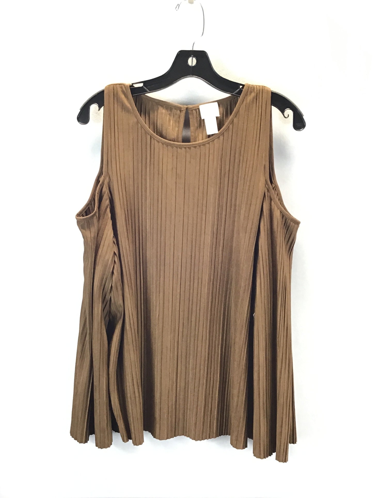 Top Long Sleeve By Chicos In Brown, Size: Xl