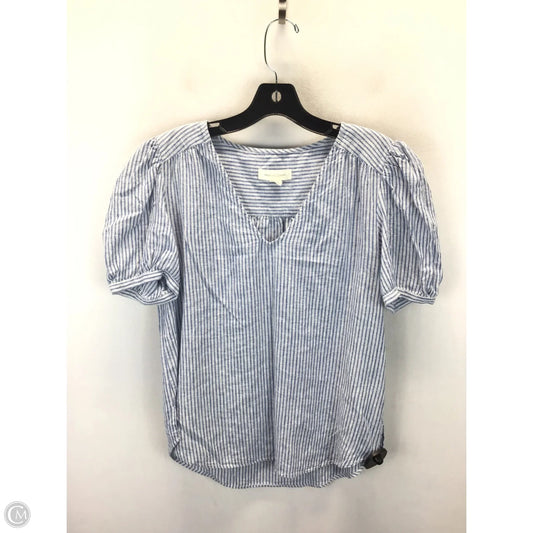 Top Short Sleeve By Treasure And Bond In Blue & White, Size: S