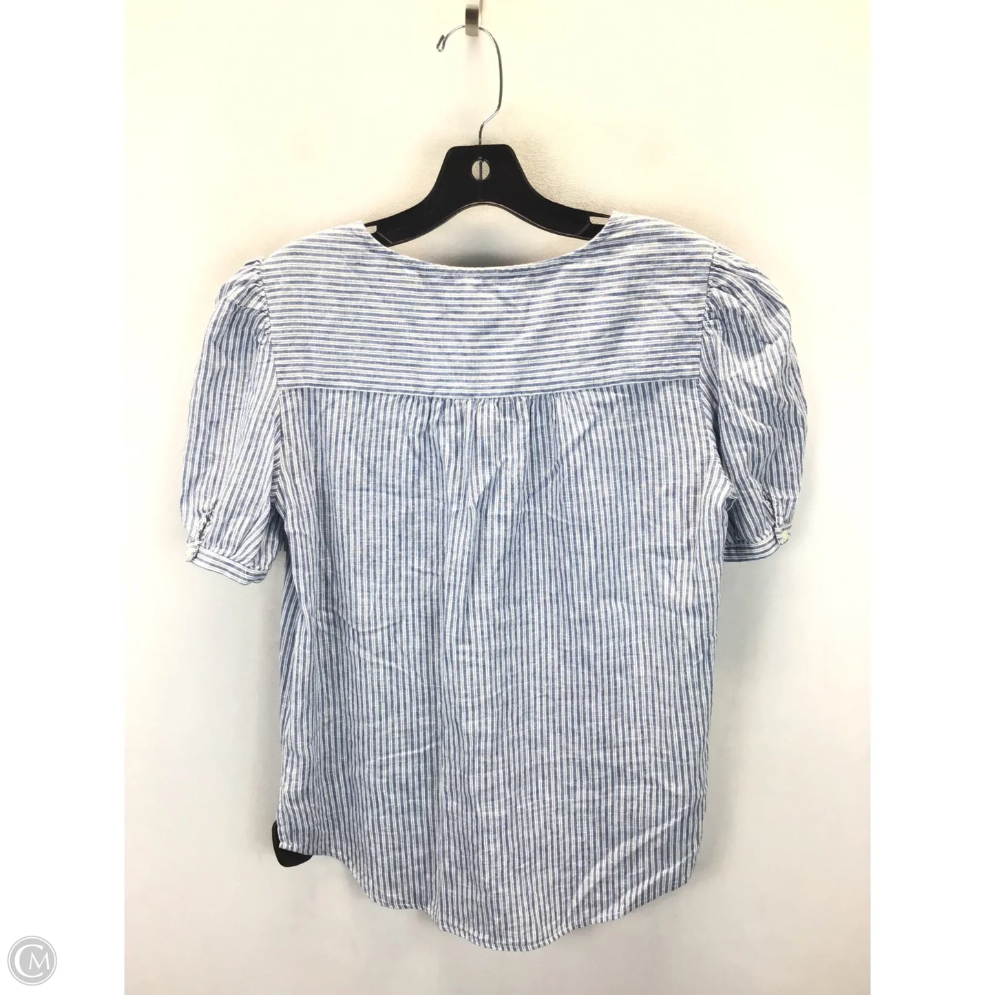 Top Short Sleeve By Treasure And Bond In Blue & White, Size: S