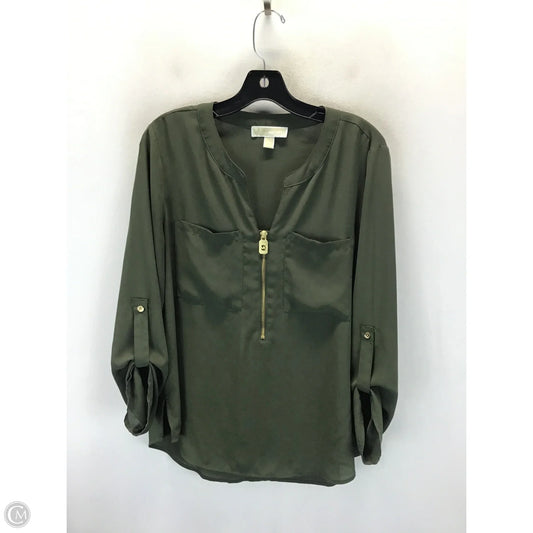 Top 3/4 Sleeve Designer By Michael Kors In Green, Size: L