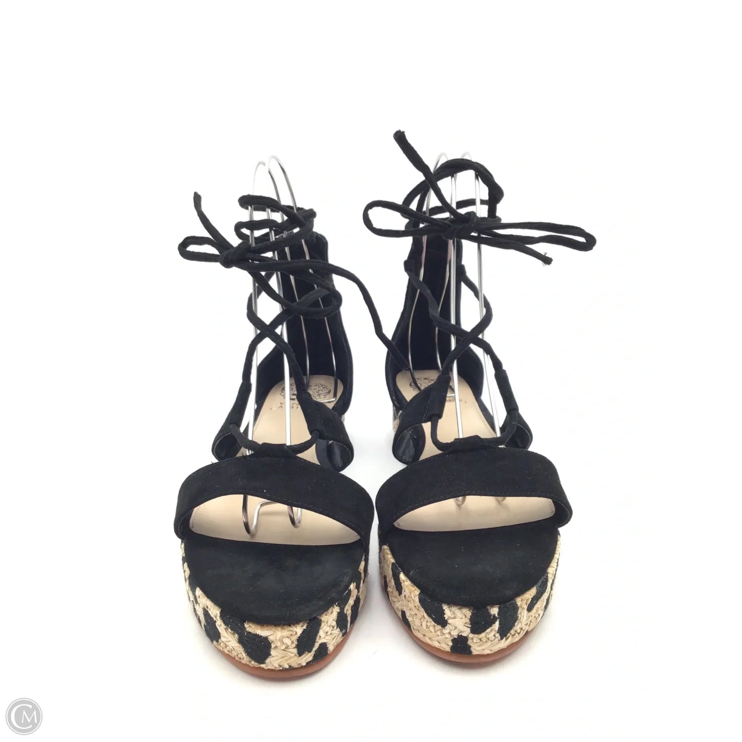 Sandals Heels Platform By Vince Camuto In Black & Tan, Size: 10