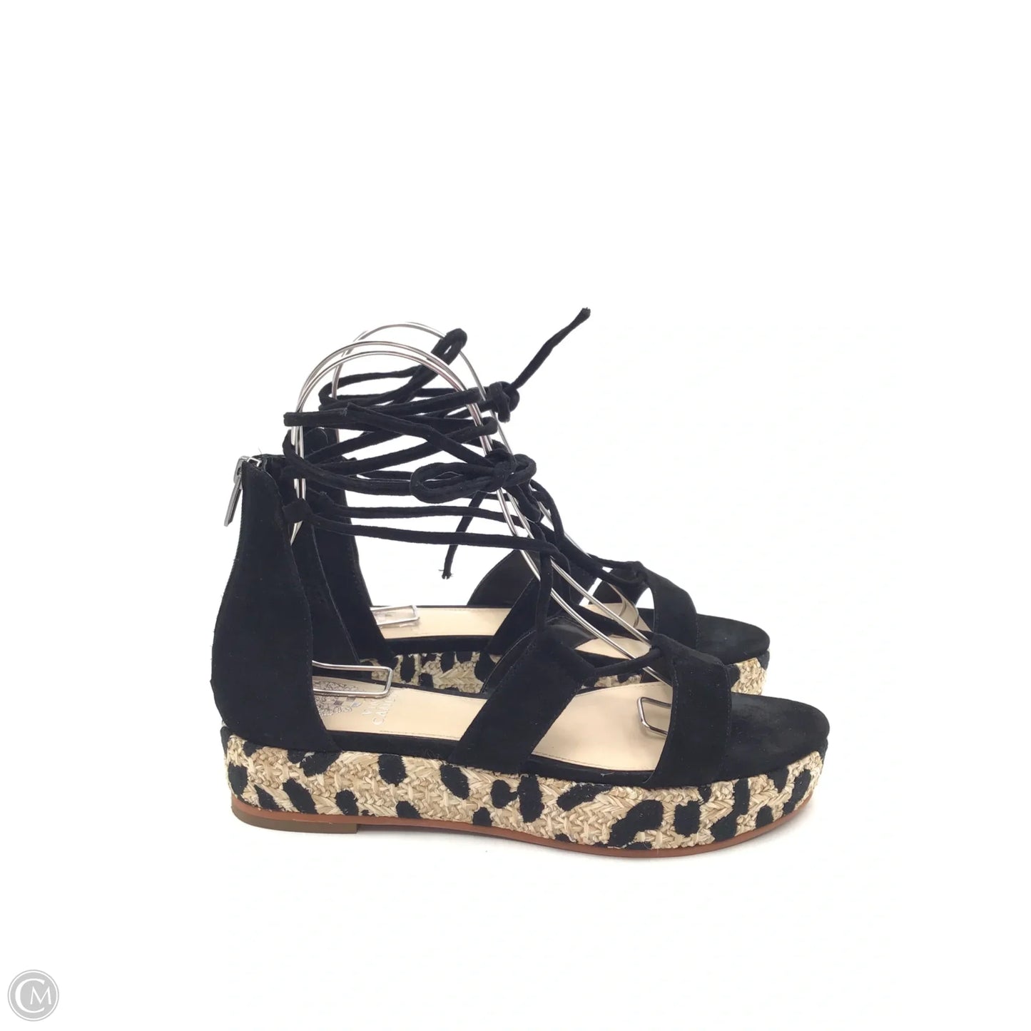 Sandals Heels Platform By Vince Camuto In Black & Tan, Size: 10