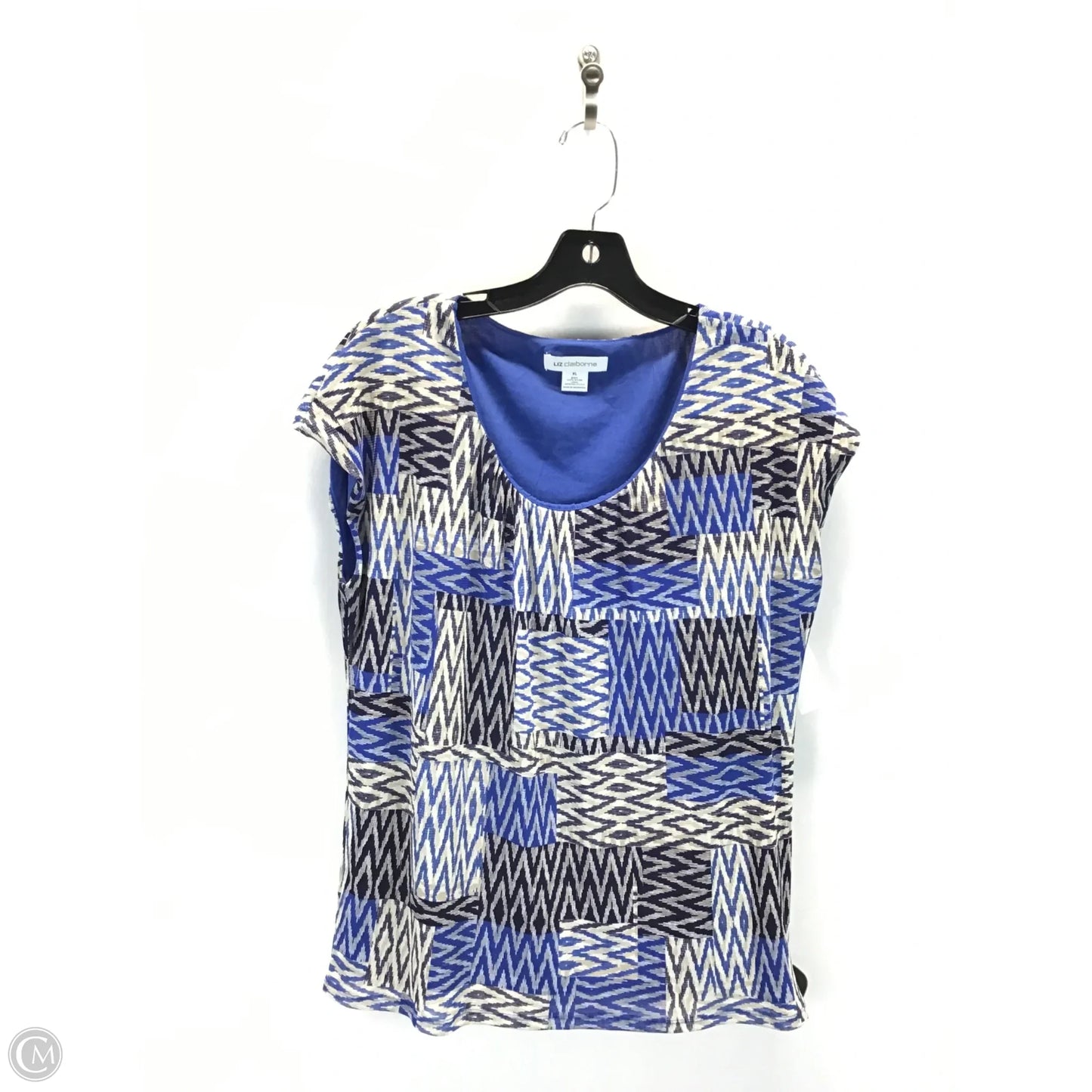 Top Short Sleeve By Liz Claiborne In Blue, Size: Xl