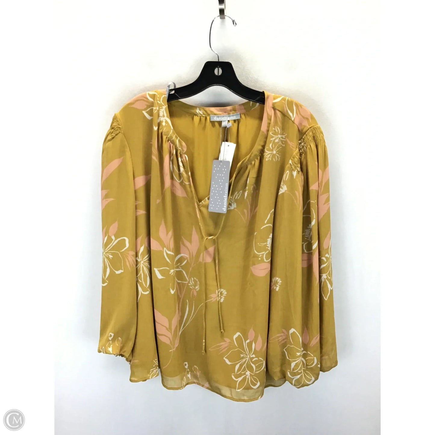 Top Long Sleeve By Daniel Rainn In Yellow, Size: Xxl