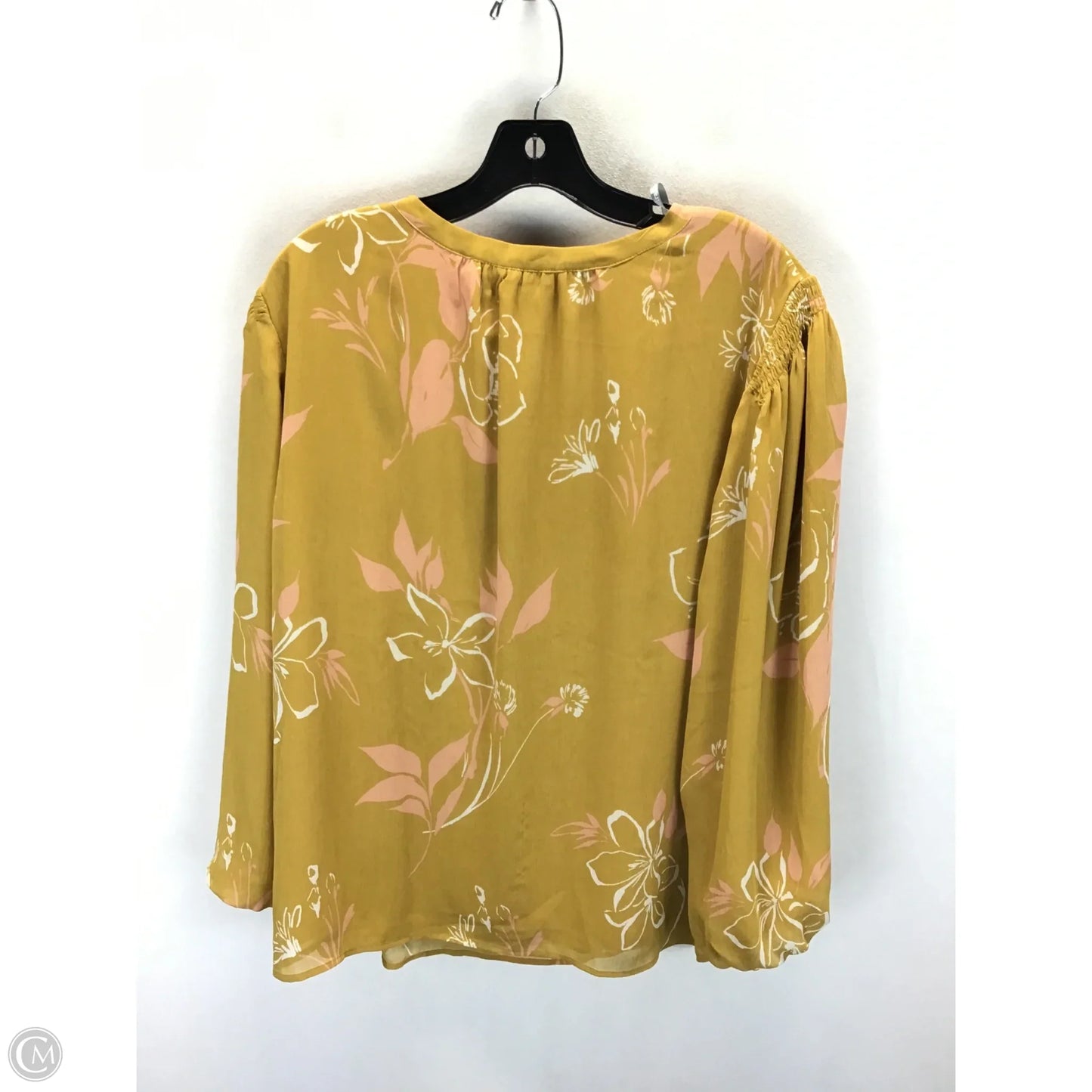 Top Long Sleeve By Daniel Rainn In Yellow, Size: Xxl