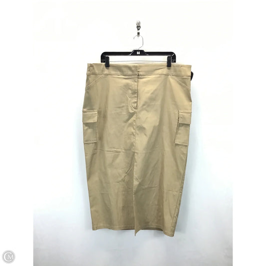 Skirt Midi By Clothes Mentor In Beige, Size: 3x