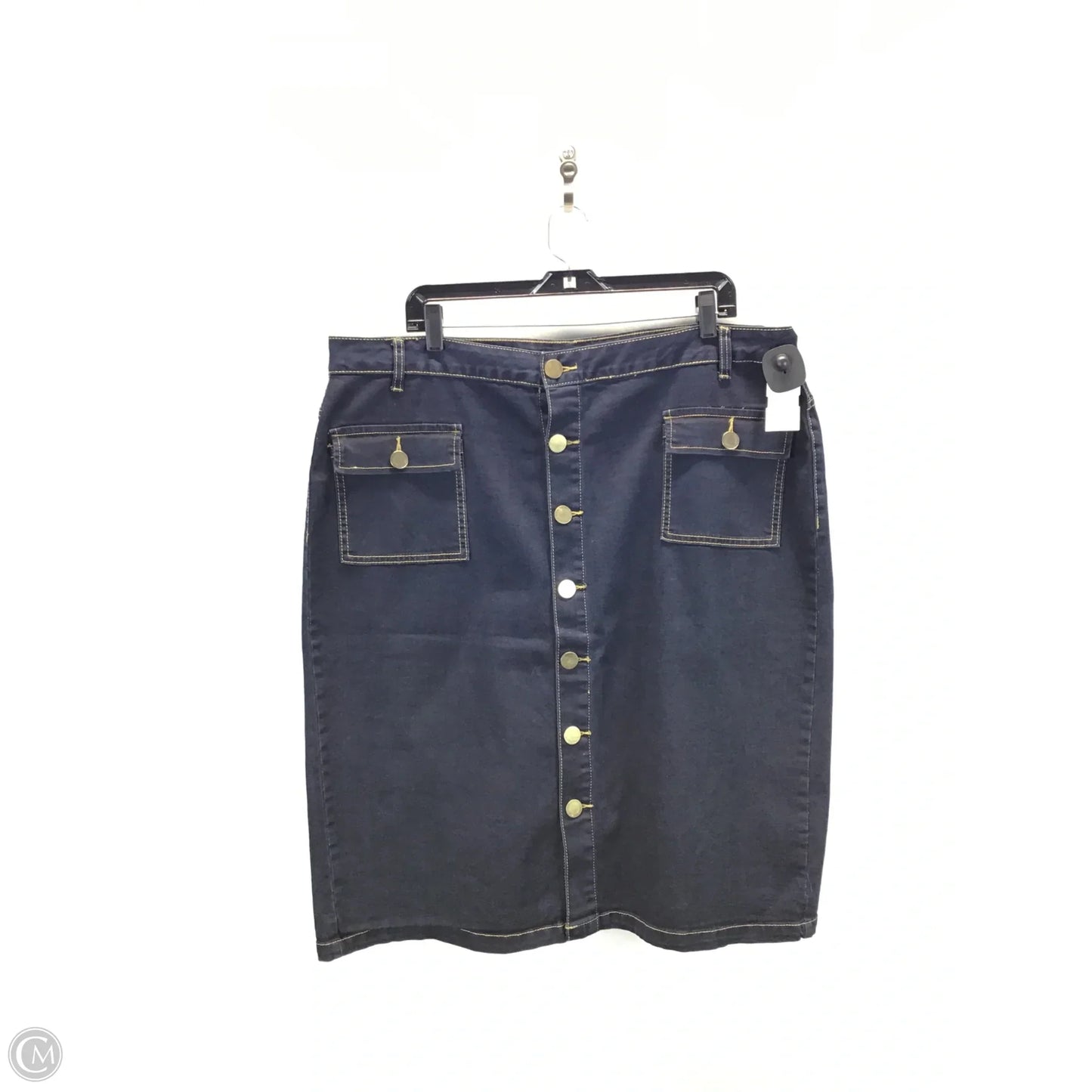 Skirt Midi By Ashley Stewart In Blue Denim, Size: 20