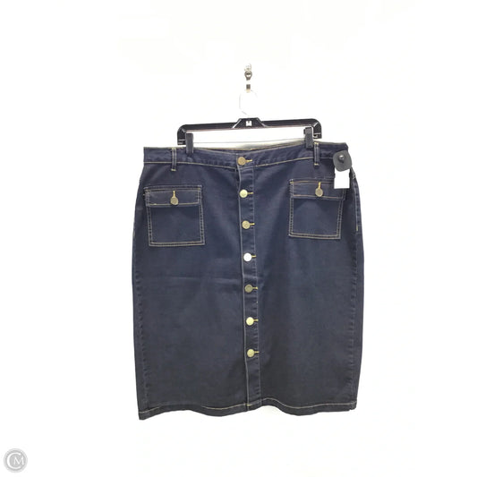 Skirt Midi By Ashley Stewart In Blue Denim, Size: 20