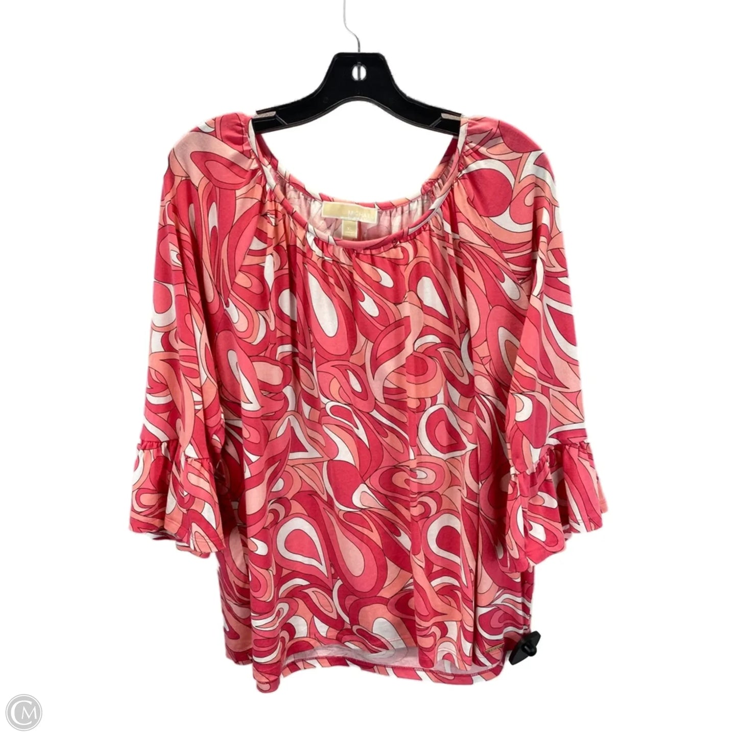 Top 3/4 Sleeve Designer By Michael Kors In Pink, Size: Xl