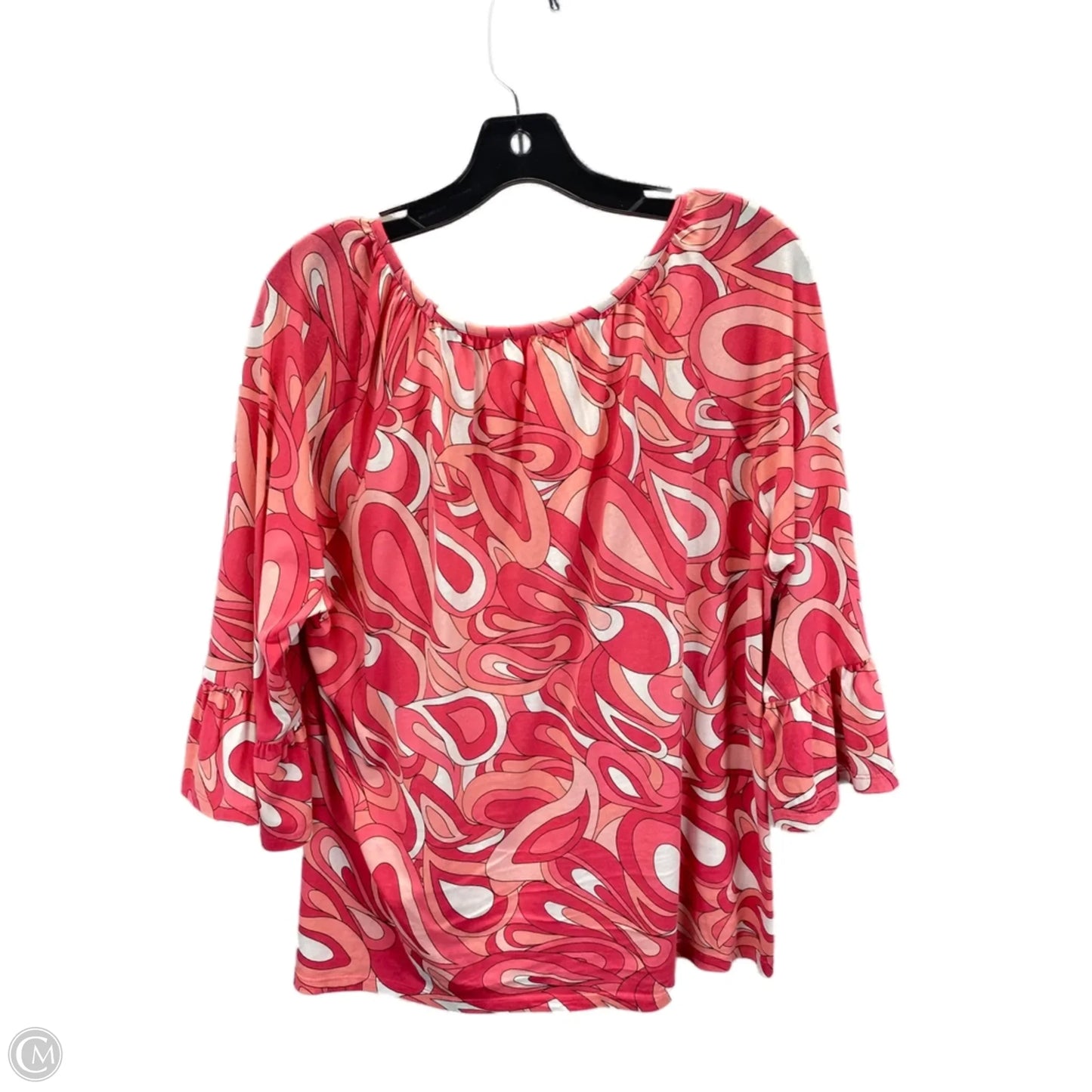 Top 3/4 Sleeve Designer By Michael Kors In Pink, Size: Xl