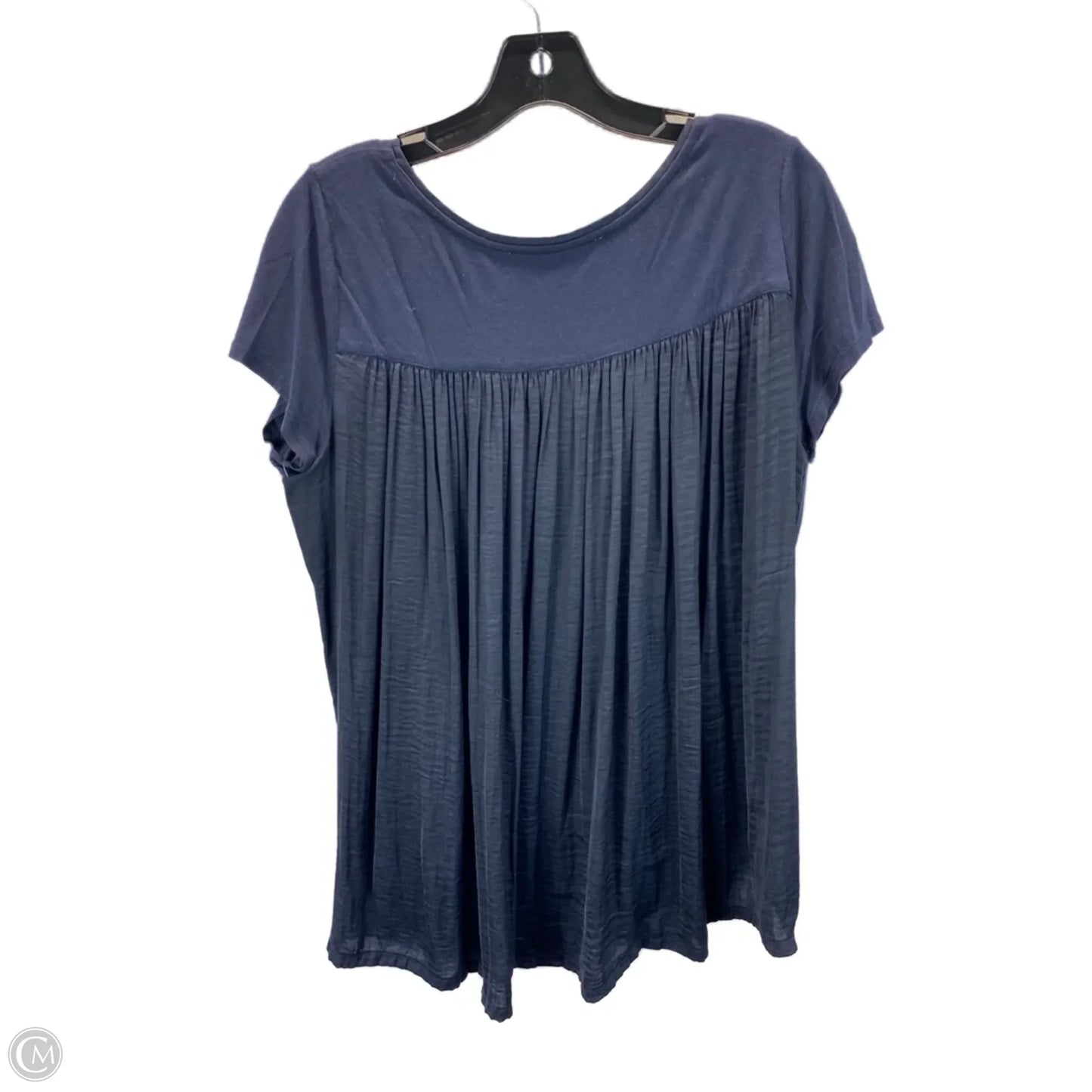 Top Short Sleeve By Loft In Navy, Size: M