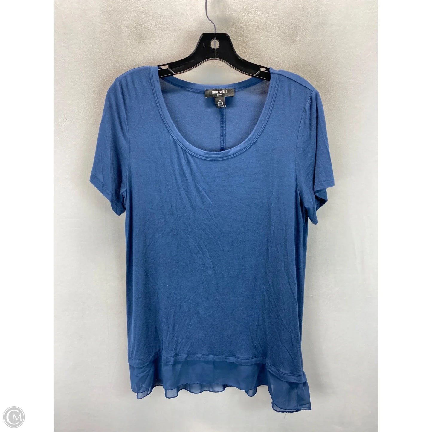 Top Short Sleeve By Nine West In Blue, Size: M