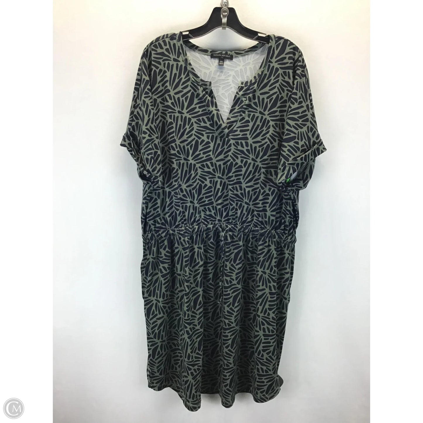 Dress Casual Midi By Banana Republic In Blue & Green, Size: Xxl