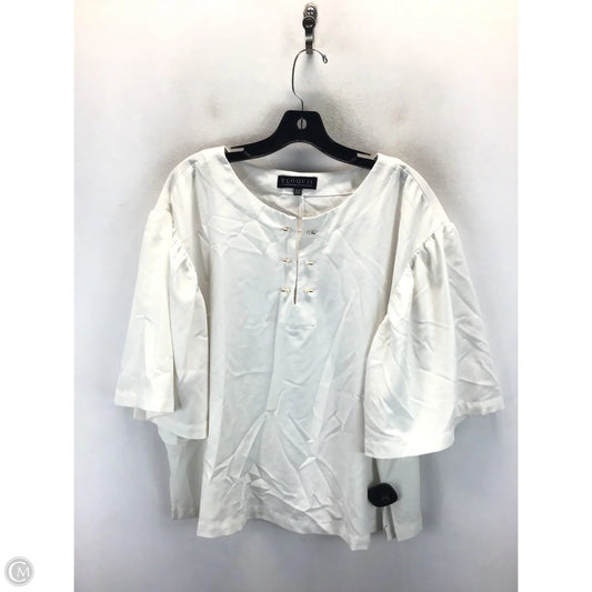 Top Short Sleeve By Eloquii In White, Size: 18