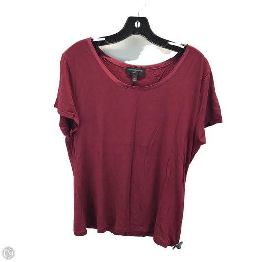 Top Short Sleeve By Banana Republic In Maroon, Size: Xl