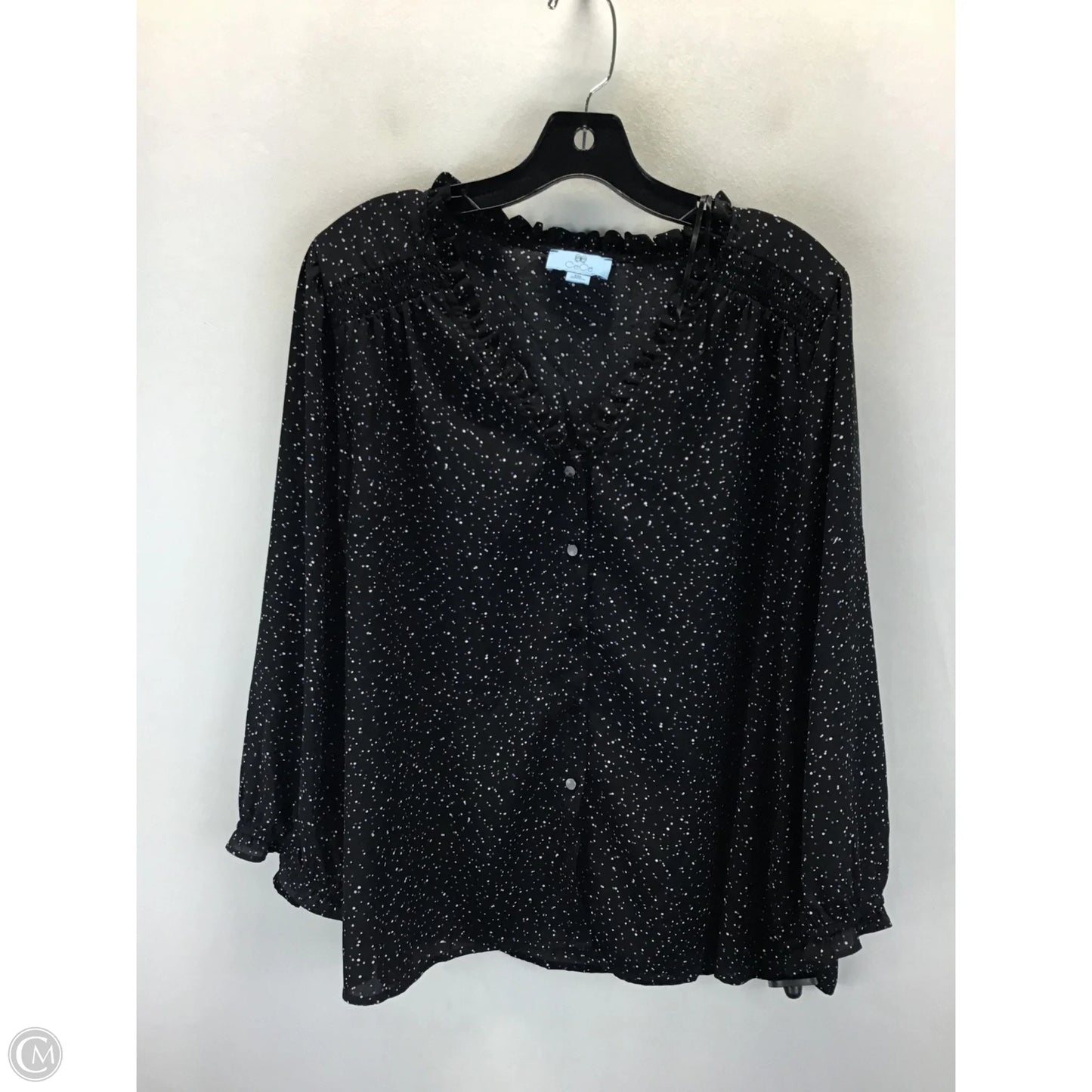 Top Short Sleeve By Cece In Black, Size: Xxl