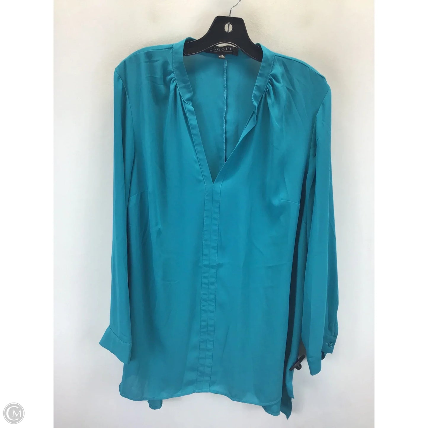 Top Long Sleeve By Eloquii In Teal, Size: 14