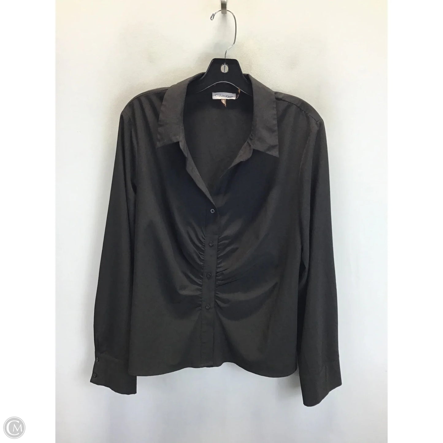 Top Long Sleeve By Calvin Klein In Black, Size: Xl