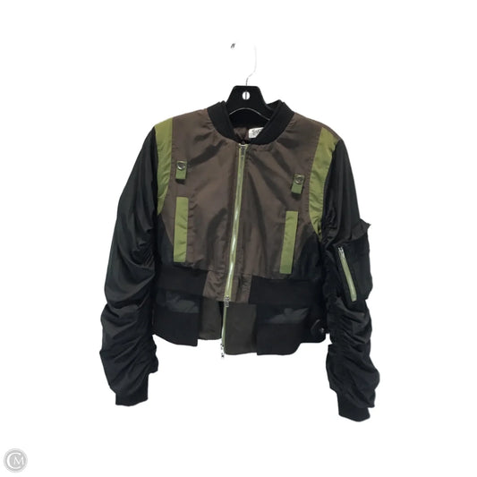 Jacket Puffer & Quilted By Clothes Mentor In Black & Brown, Size: M