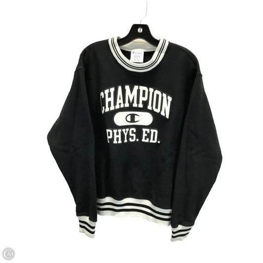 Sweatshirt Crewneck By Champion In Black & White, Size: M