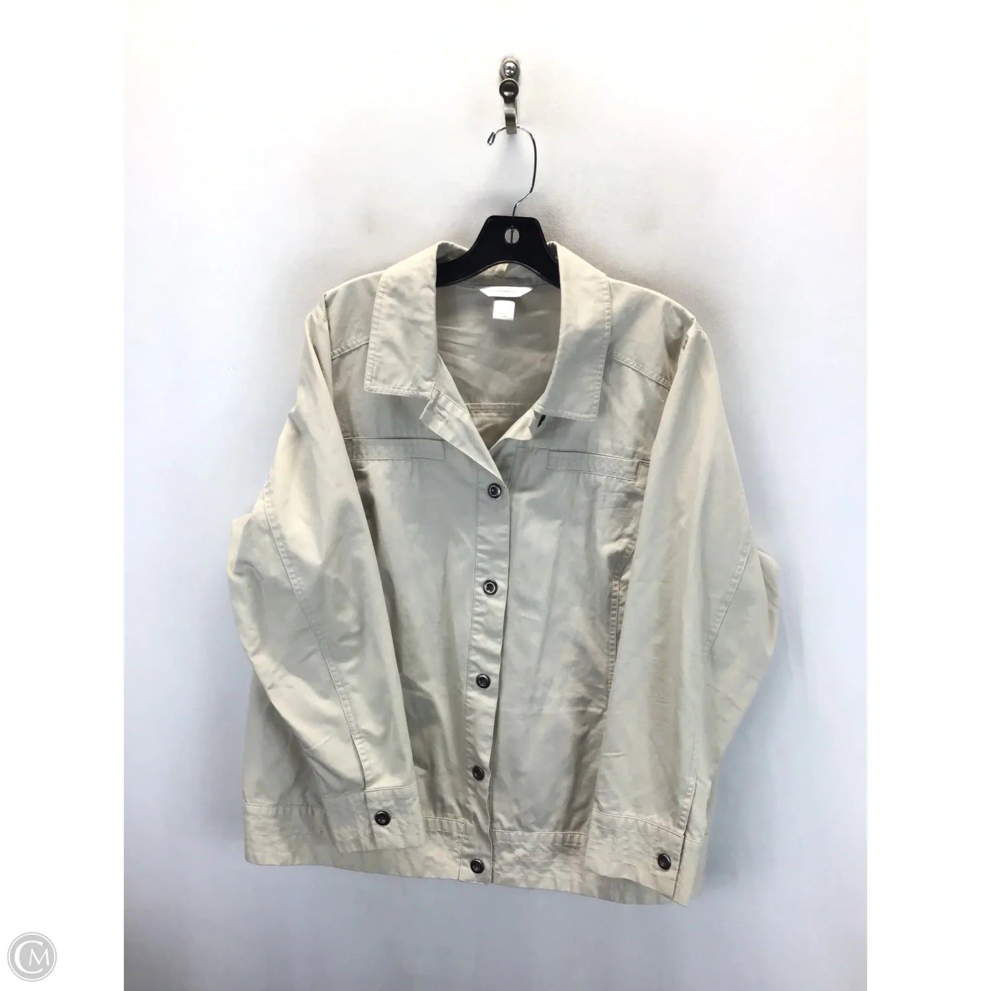 Jacket Shirt By Cj Banks In Beige, Size: 1x