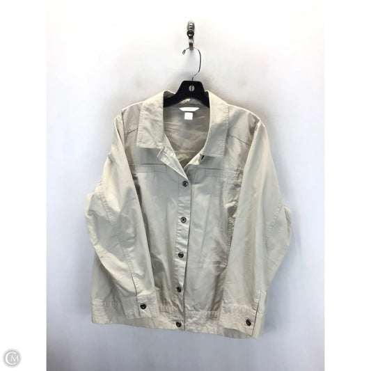 Jacket Shirt By Cj Banks In Beige, Size: 1x