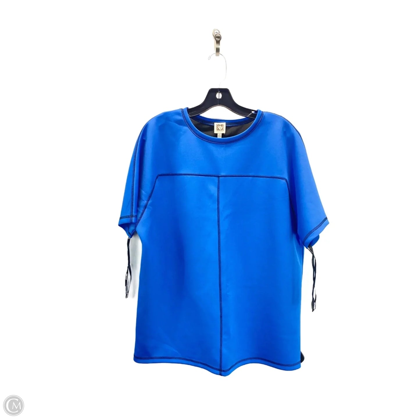 Top Short Sleeve By Anne Klein In Blue, Size: M