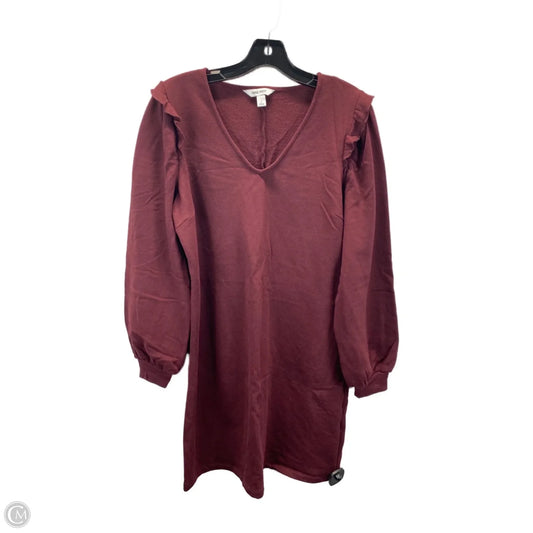 Dress Casual Midi By Nine West In Maroon, Size: L