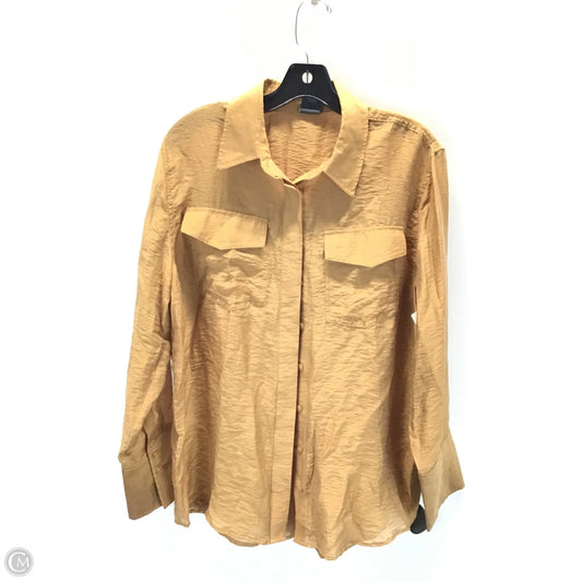 Top Long Sleeve By Worthington In Gold, Size: M