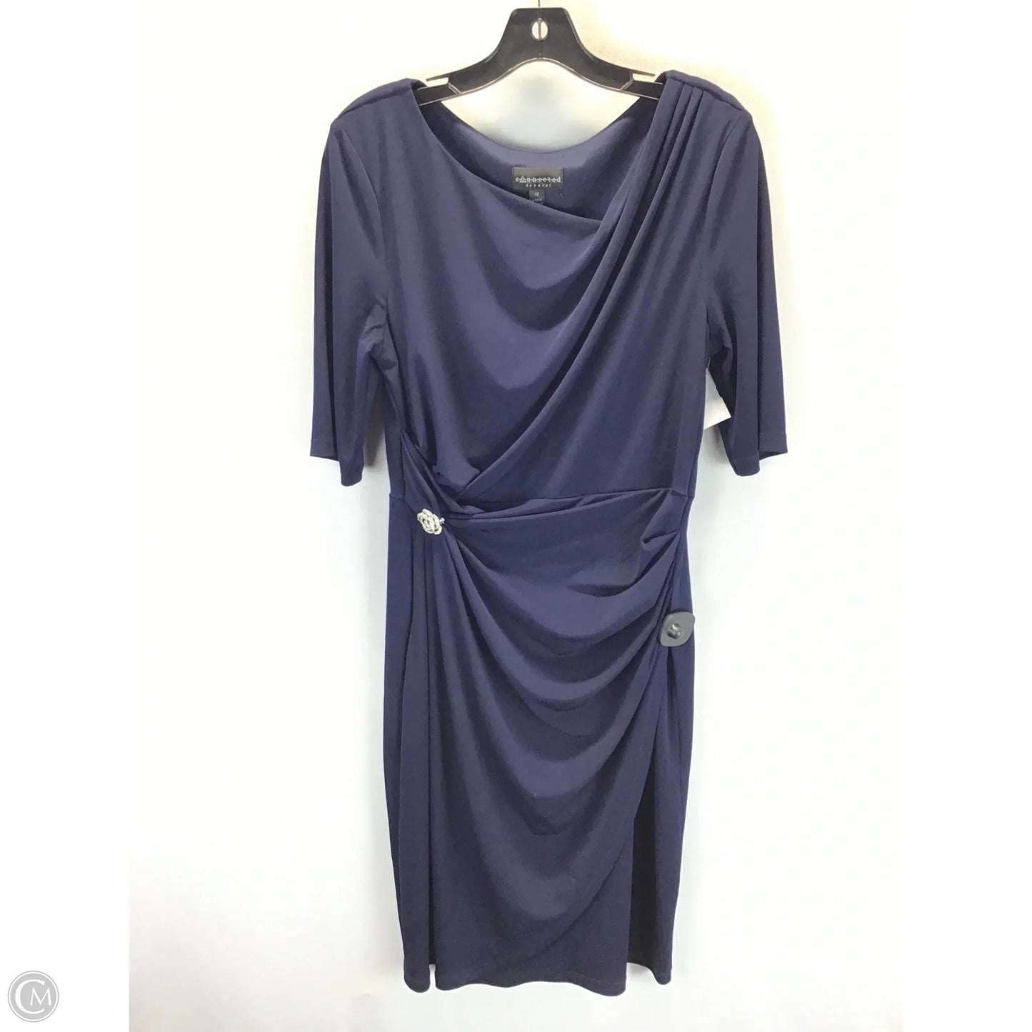 Dress Party Midi By Connected Apparel In Navy, Size: 12