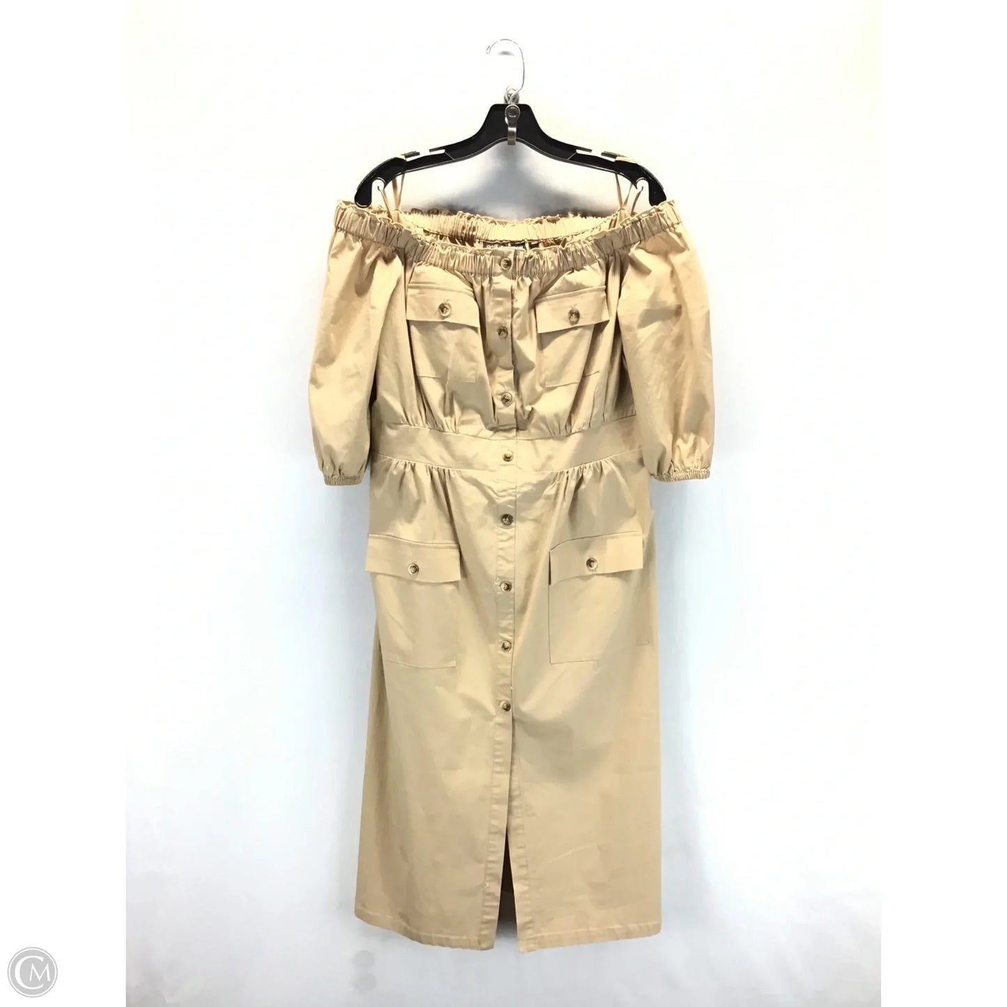 Dress Casual Midi By New York And Co In Tan, Size: Xl