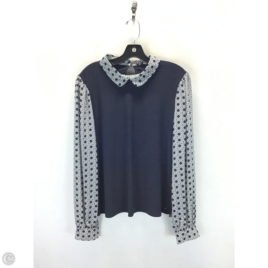 Top Long Sleeve By Tommy Hilfiger In Blue & White, Size: L