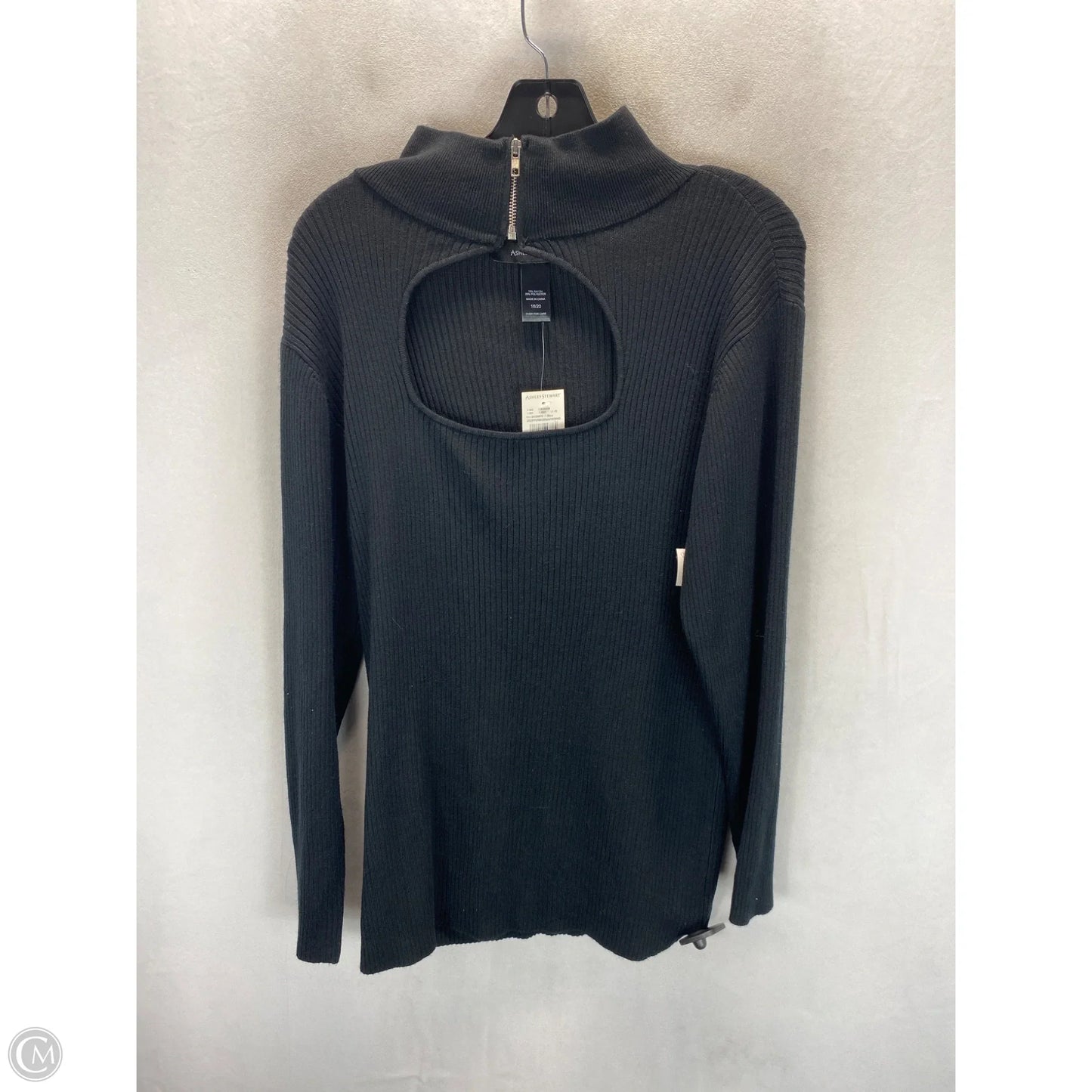 Sweater By Ashley Stewart In Black, Size: 18