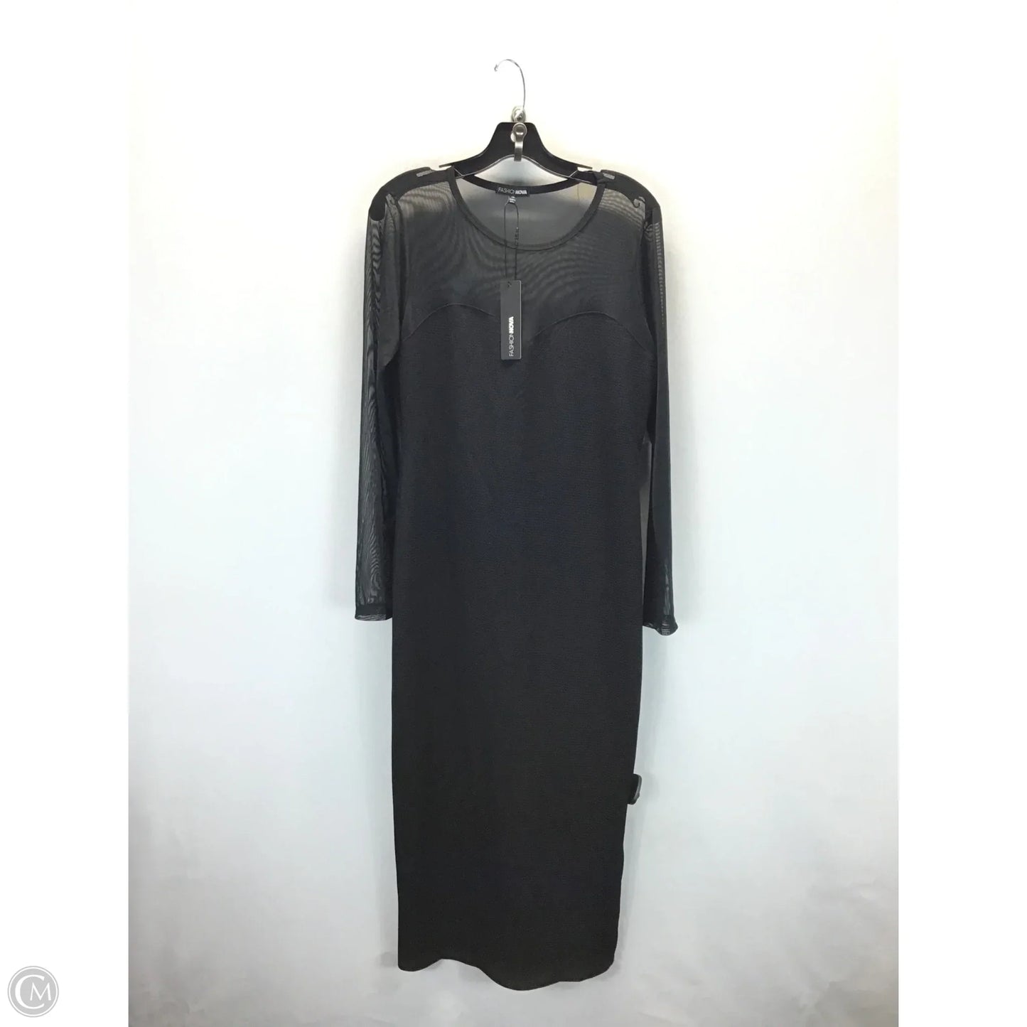 Dress Party Midi By Fashion Nova In Black, Size: 1x