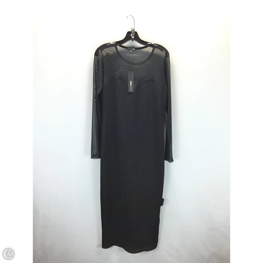 Dress Party Midi By Fashion Nova In Black, Size: 1x