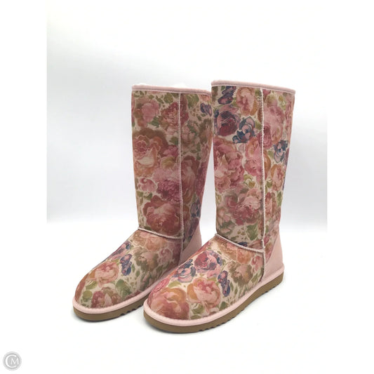 Boots Designer By Ugg In Floral Print, Size: 9