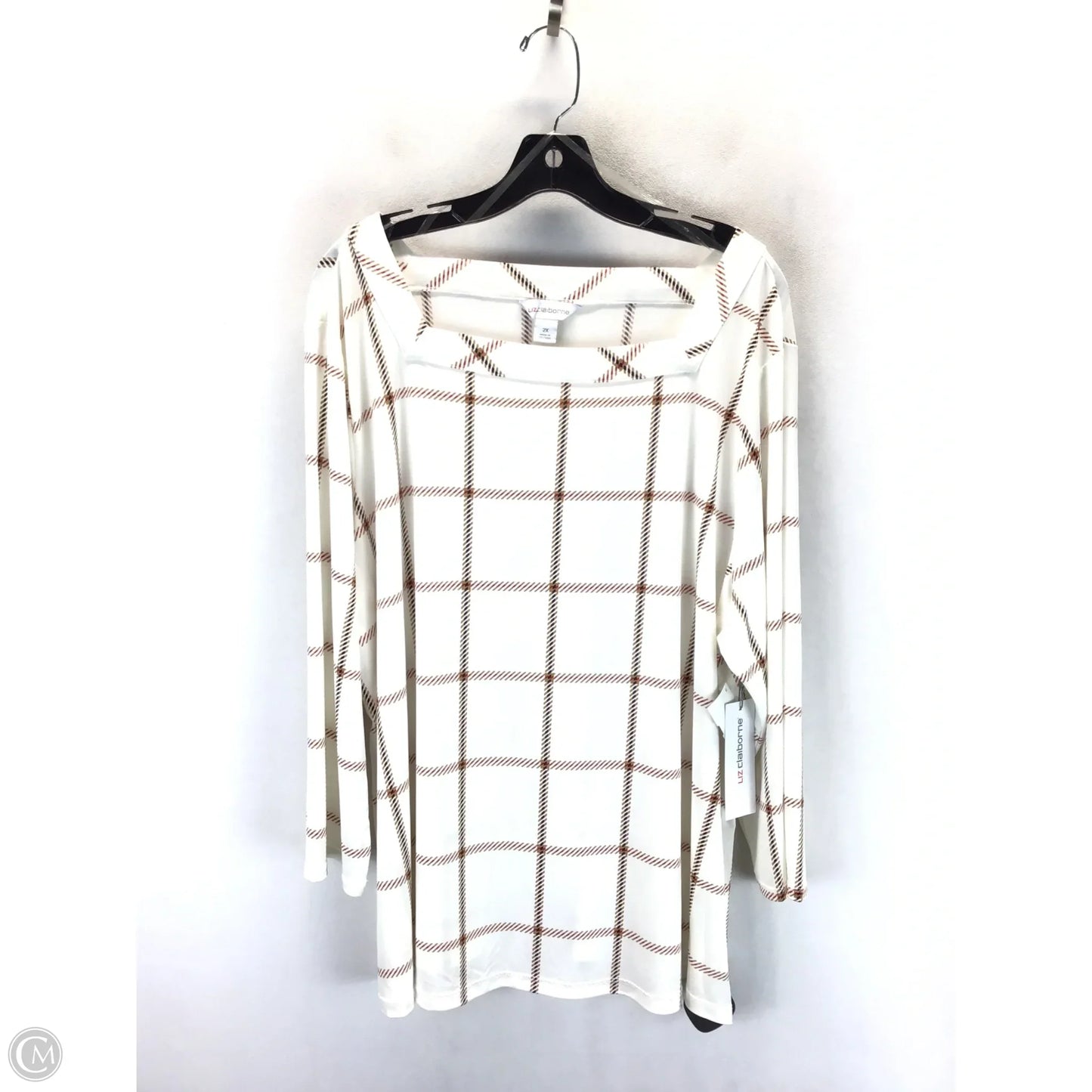 Top Long Sleeve By Liz Claiborne In Cream, Size: 2x