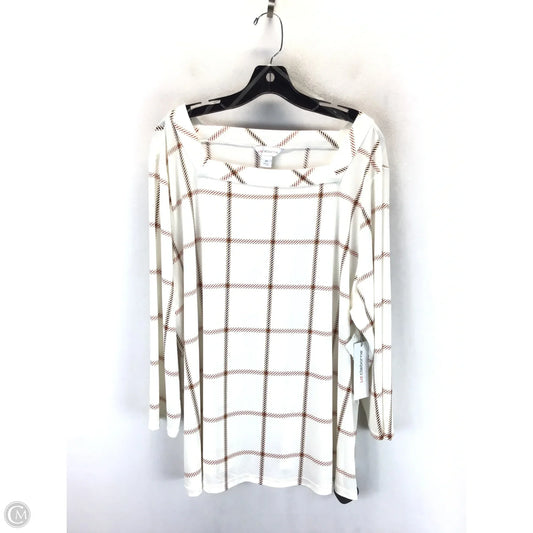 Top Long Sleeve By Liz Claiborne In Cream, Size: 2x