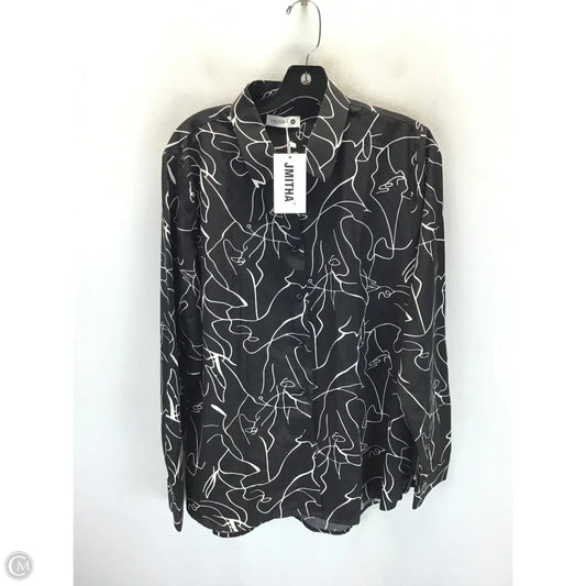 Top Long Sleeve By Clothes Mentor In Black & White, Size: Xl