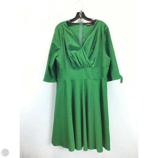 Dress Casual Midi By Clothes Mentor In Green, Size: 3x
