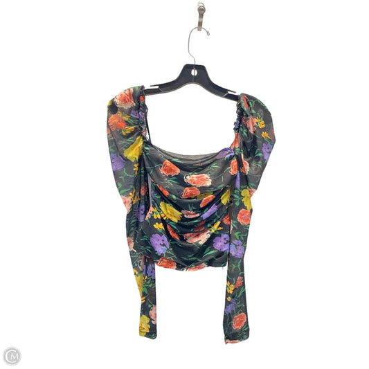 Top Long Sleeve By Shein In Floral Print, Size: S