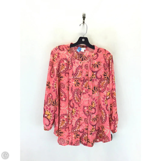 Top Long Sleeve By Liz Claiborne In Multi-colored, Size: L