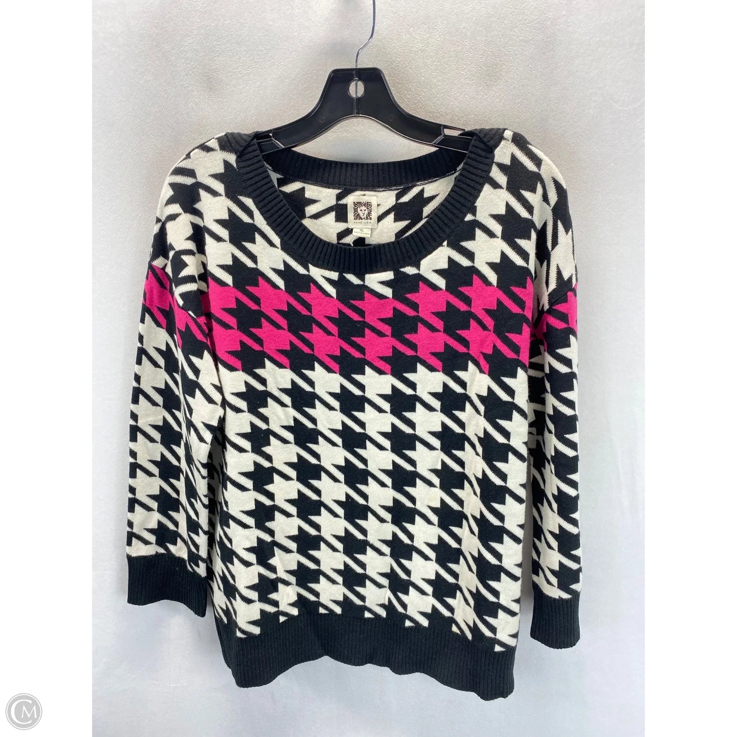 Sweater By Anne Klein In Black & White, Size: Xl